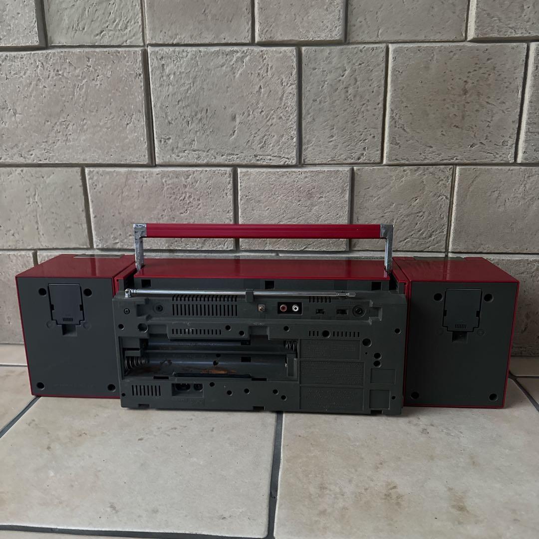 HITACHI PERDISCO TRK-W3 バブルラジカセ 赤 昭和レトロ