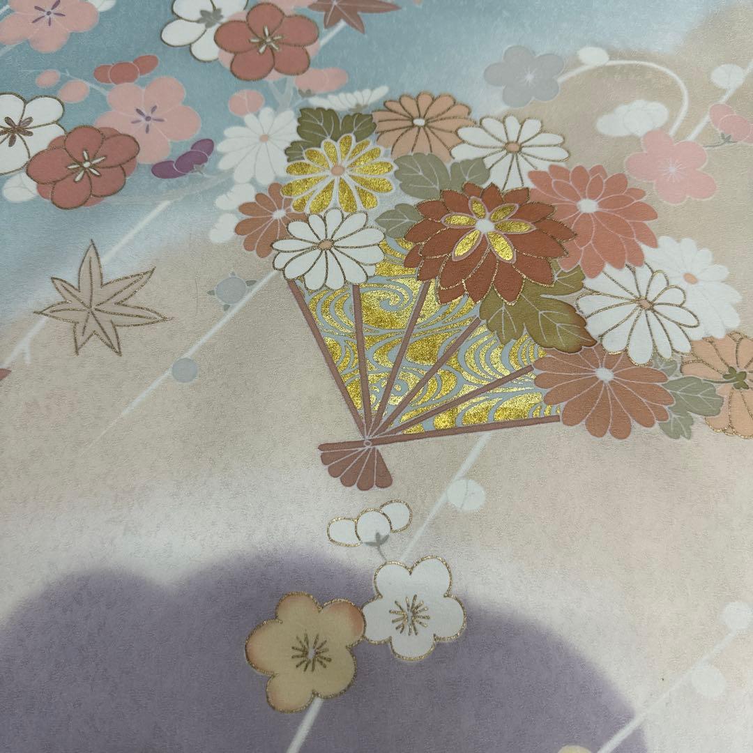 千總 水色染め分け 花扇 観世水 訪問着