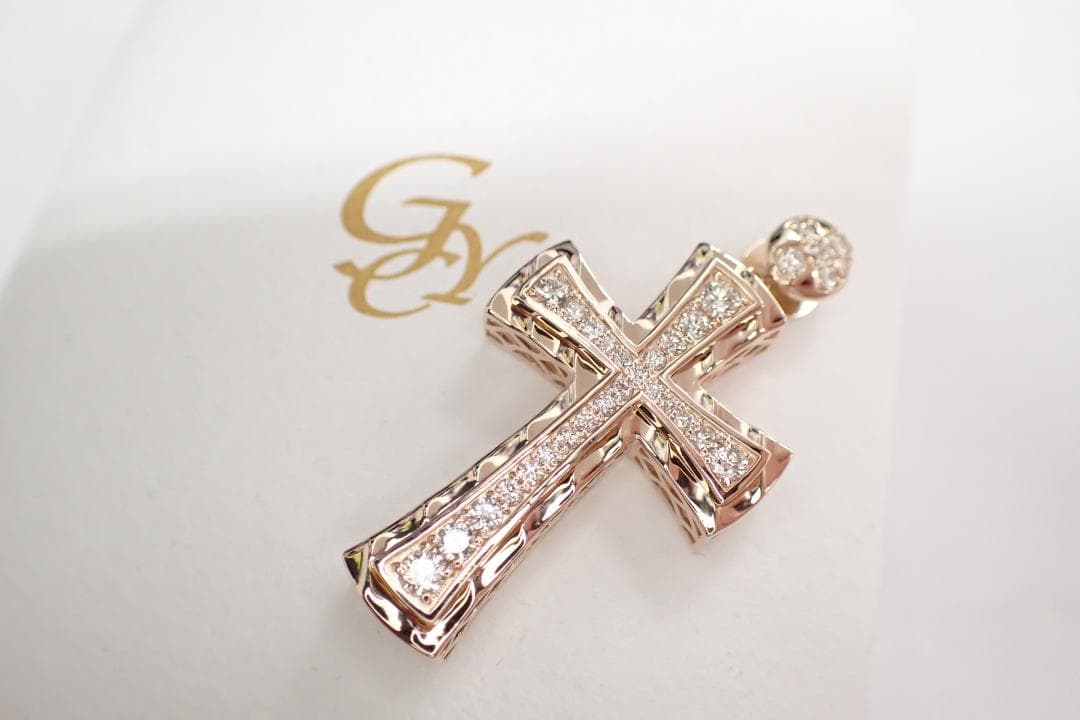 31/美品 ゆきざき YOBIKO ヨビコ K18PG ダイヤ ペンダントトップ