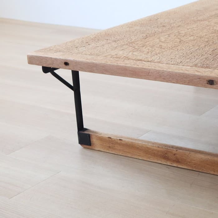 アンティーク ラワン材 折り畳み ローテーブル ちゃぶ台 古家具 レトロ