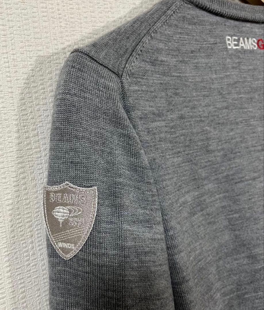 ビームスゴルフ　パープルレーベル　防風タラッティセーター　Mサイズ　グレー　美品