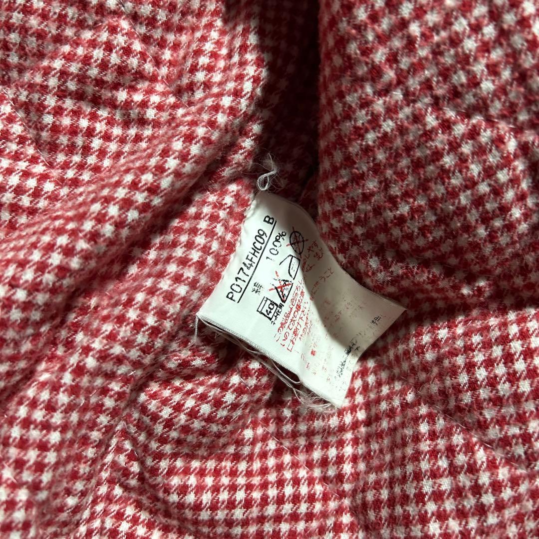 90s PINK HOUSE モッズコート ギンガムチェック ロゴ 赤 フード