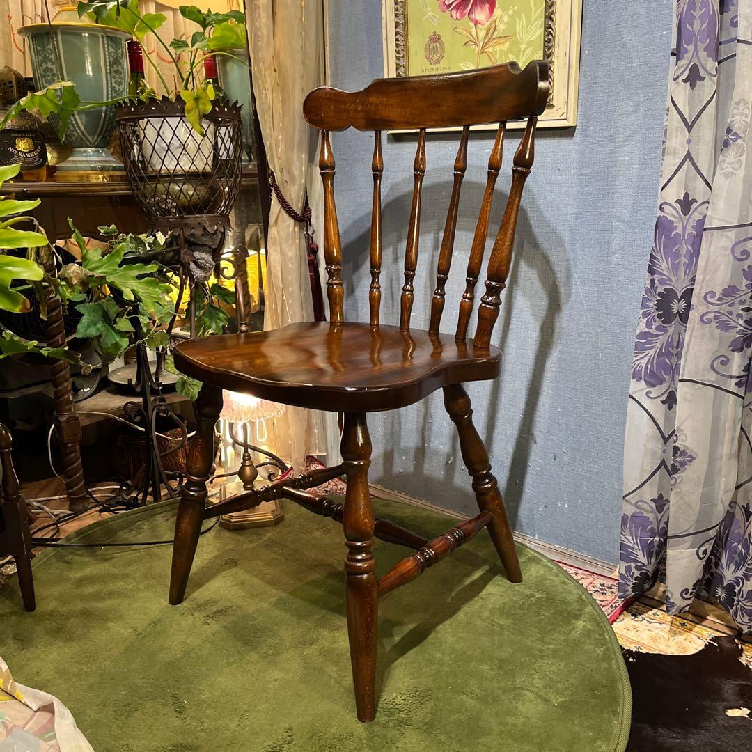 L ２　キツツキマーク ヴィンテージ スピンドルチェア　飛騨産業