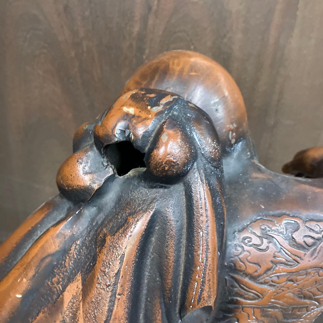 B-3 銅製 七福神 布袋様 置物 縁起物 開運 昭和レトロ 笑門来福 招福