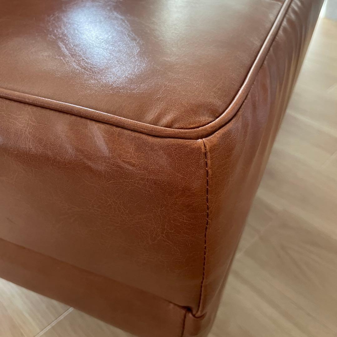 ソファ 2人掛け ブラウン PVC