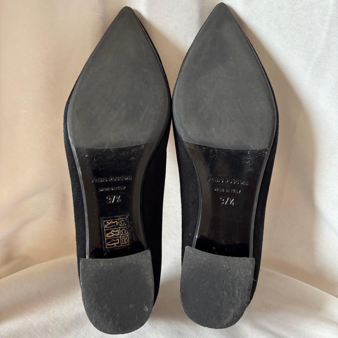 極美品★ FABIO RUSCONI ブラック フラットシューズ　37.5 黒