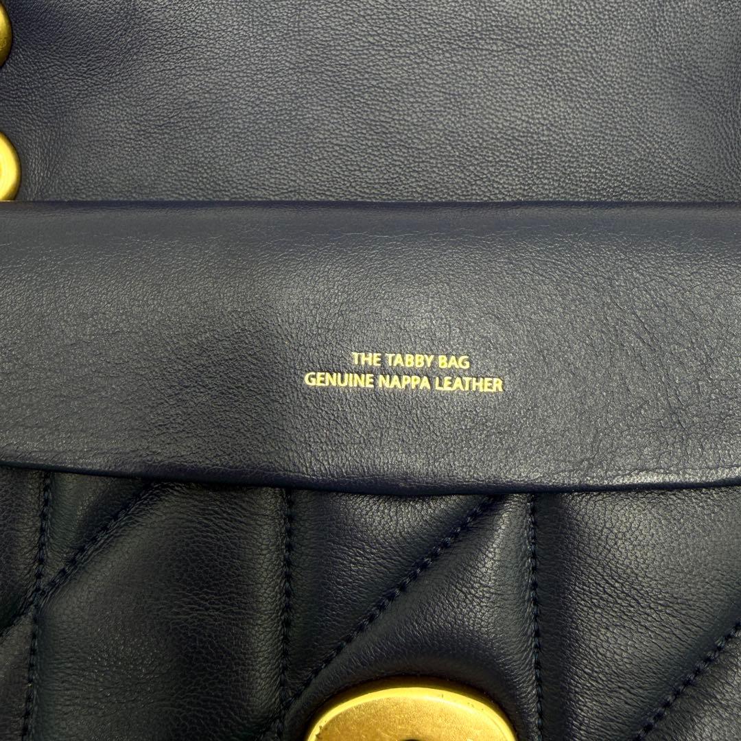 【美品】コーチ ショルダーバッグ タイムズスクエア タビー チェーン ネイビー