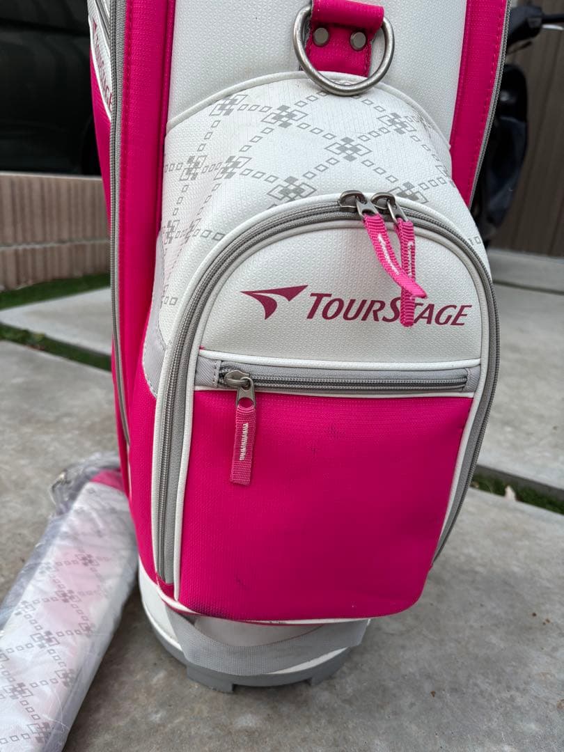 TourStage キャディバッグ ホワイト/ピンク