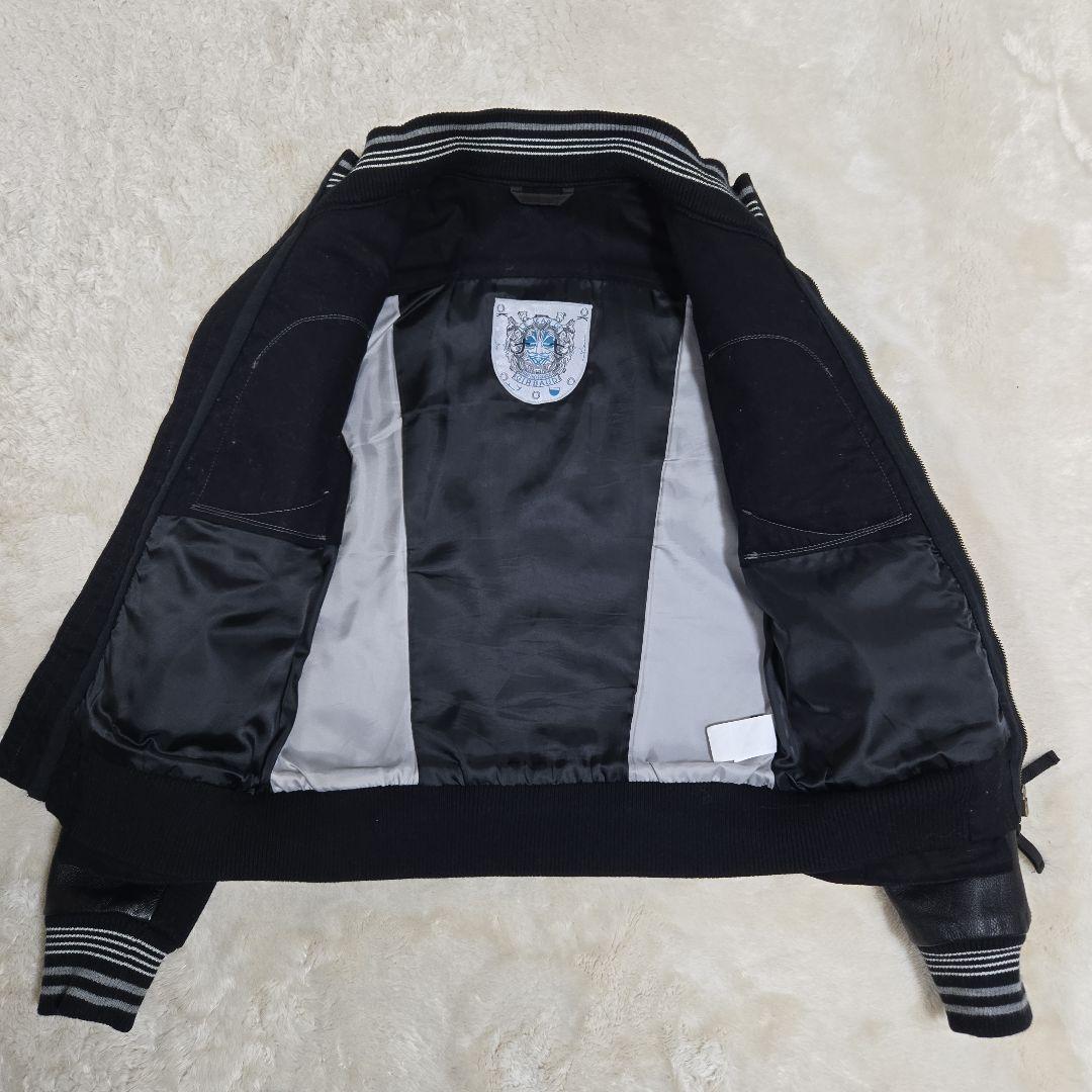 マリテ フランソワ ジルボー 袖レザー ウール スタジャン ワッペン