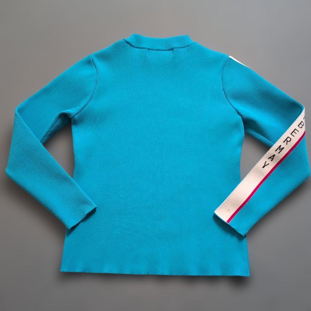 【美品】ディセンバーメイゴルフ　プリーツニットモックネック長袖サイドライン