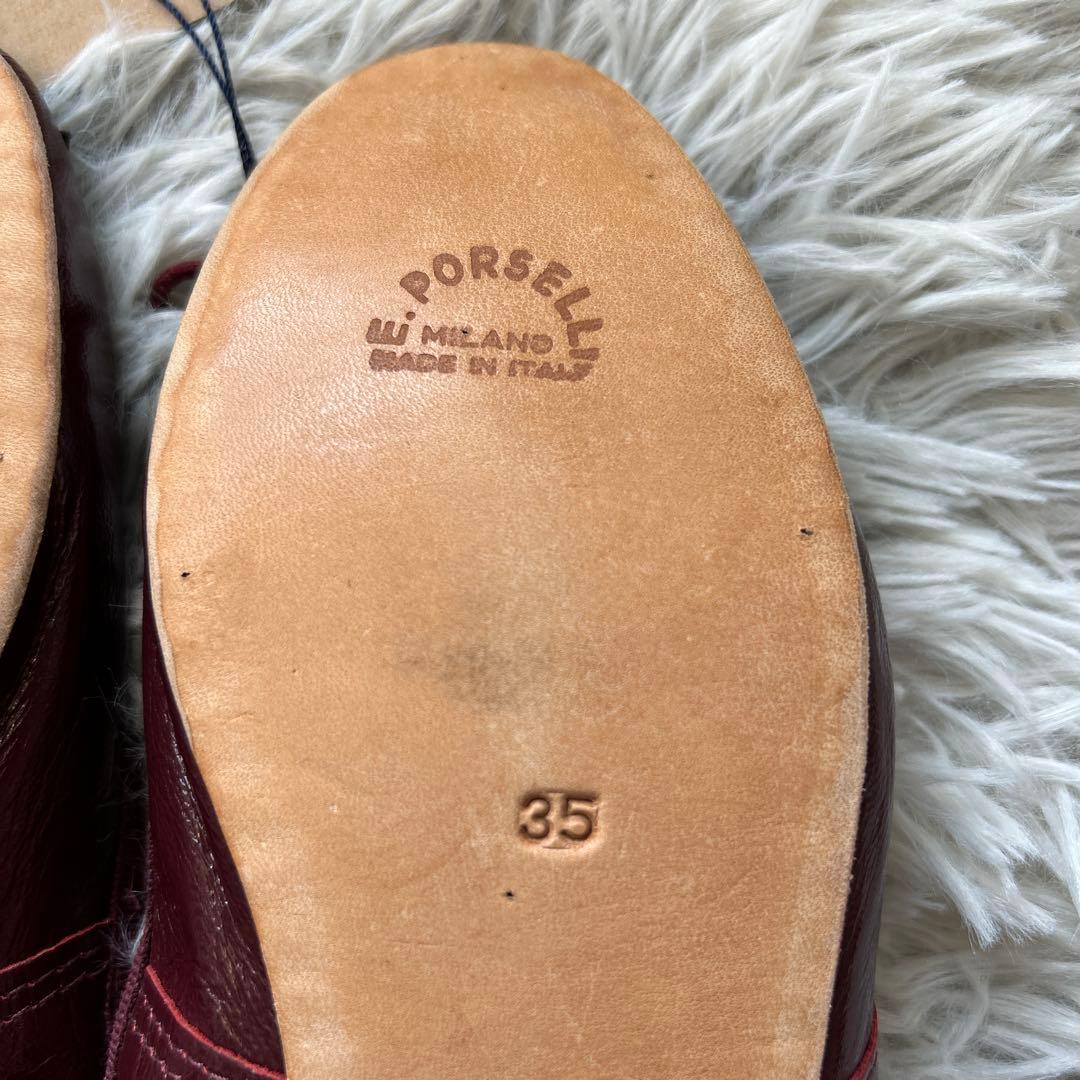 【新品】E.PORSELLI×Plage 別注バレエシューズ ワインレッド 35