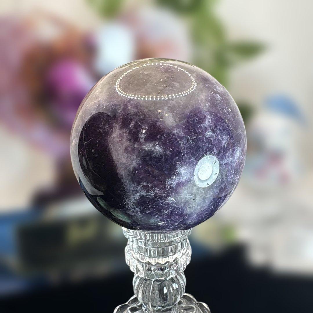 高品質 レピドライトシリカ共生スフィア♡BIGサイズ♡No.2536