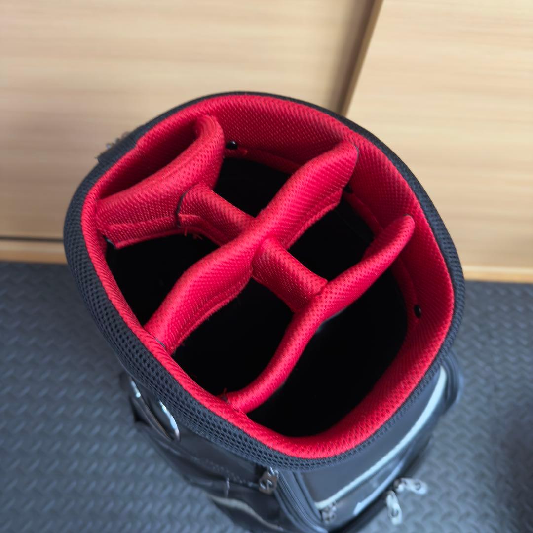 NIKE GOLF キャディバッグ 6分割 ブラック フード付き メンズ向け