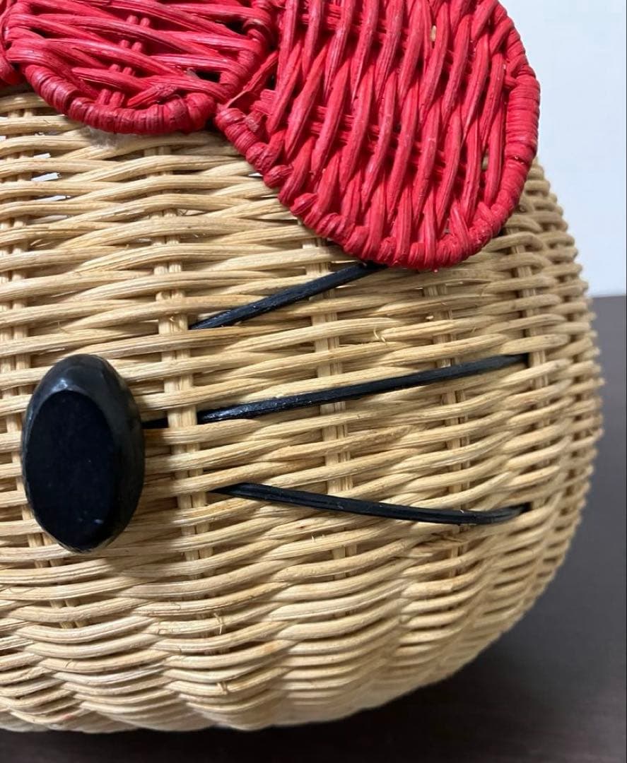 キティ　かご小物入れ　キティ籠　昭和レトロ　キティレア　キティちゃんレトロ