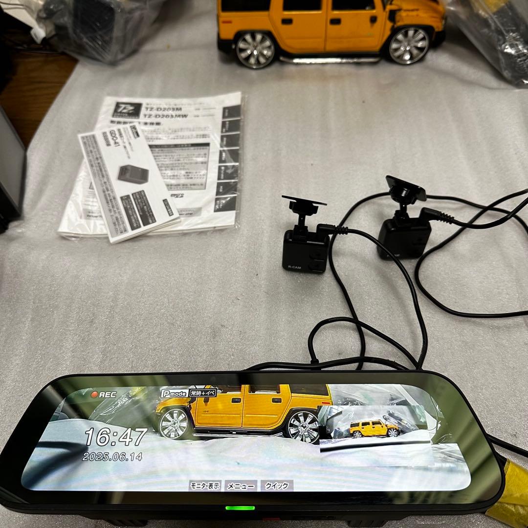 トヨタ純正オプション ドライブレコーダーTZ-D203MWミラー型モニター中古品