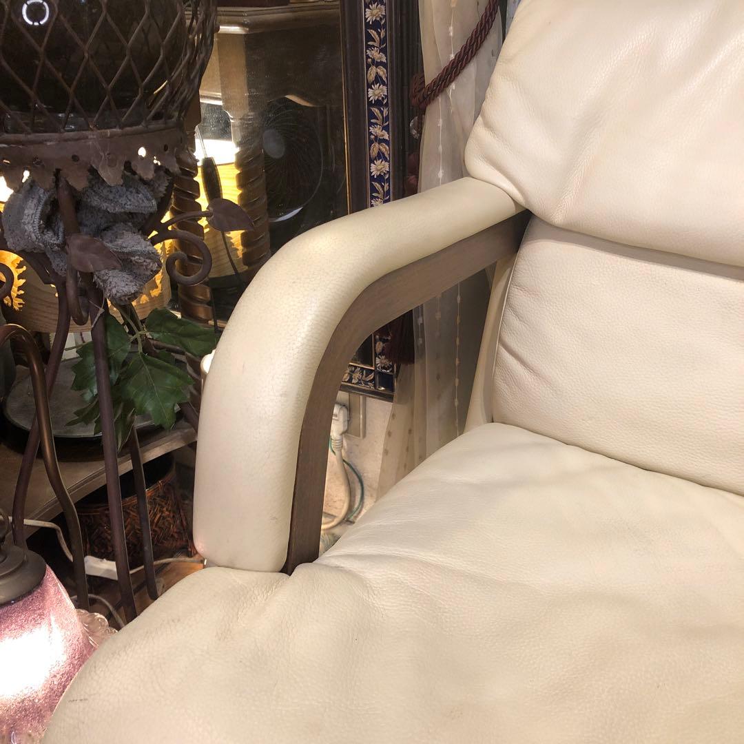 Sale ヴィンテージ 富士ファニチャー　キャスター革張りアームチェア