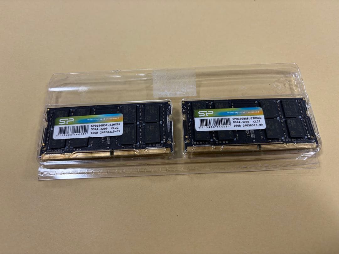 SP 16GB DDR4 3200MHz CL22 メモリ2枚セット