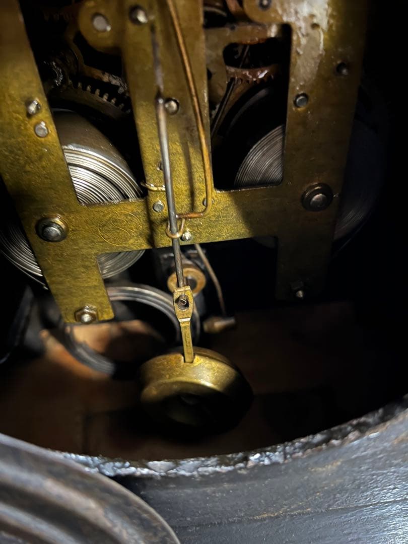 アンティーク置き時計、精工舎鉄製置き時計、14K使用、ゼンマイ置き時計、置時計