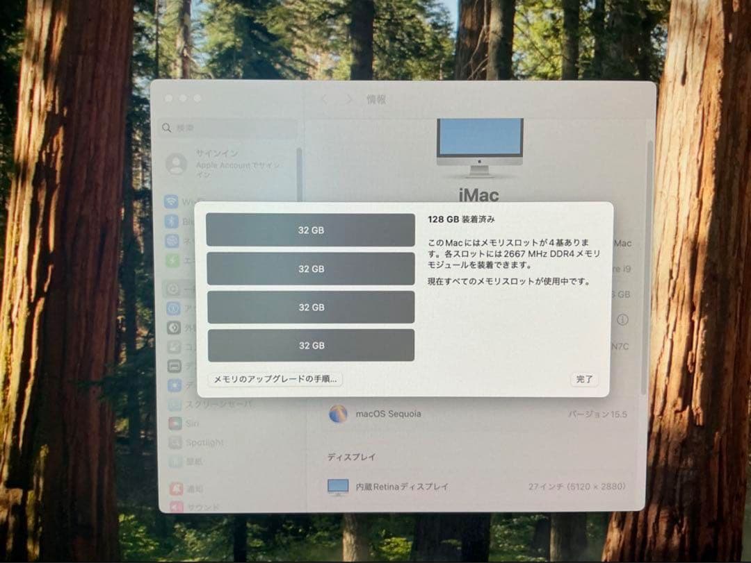 【セール】iMac 5K, 27インチ, 2020 i9 128G 1