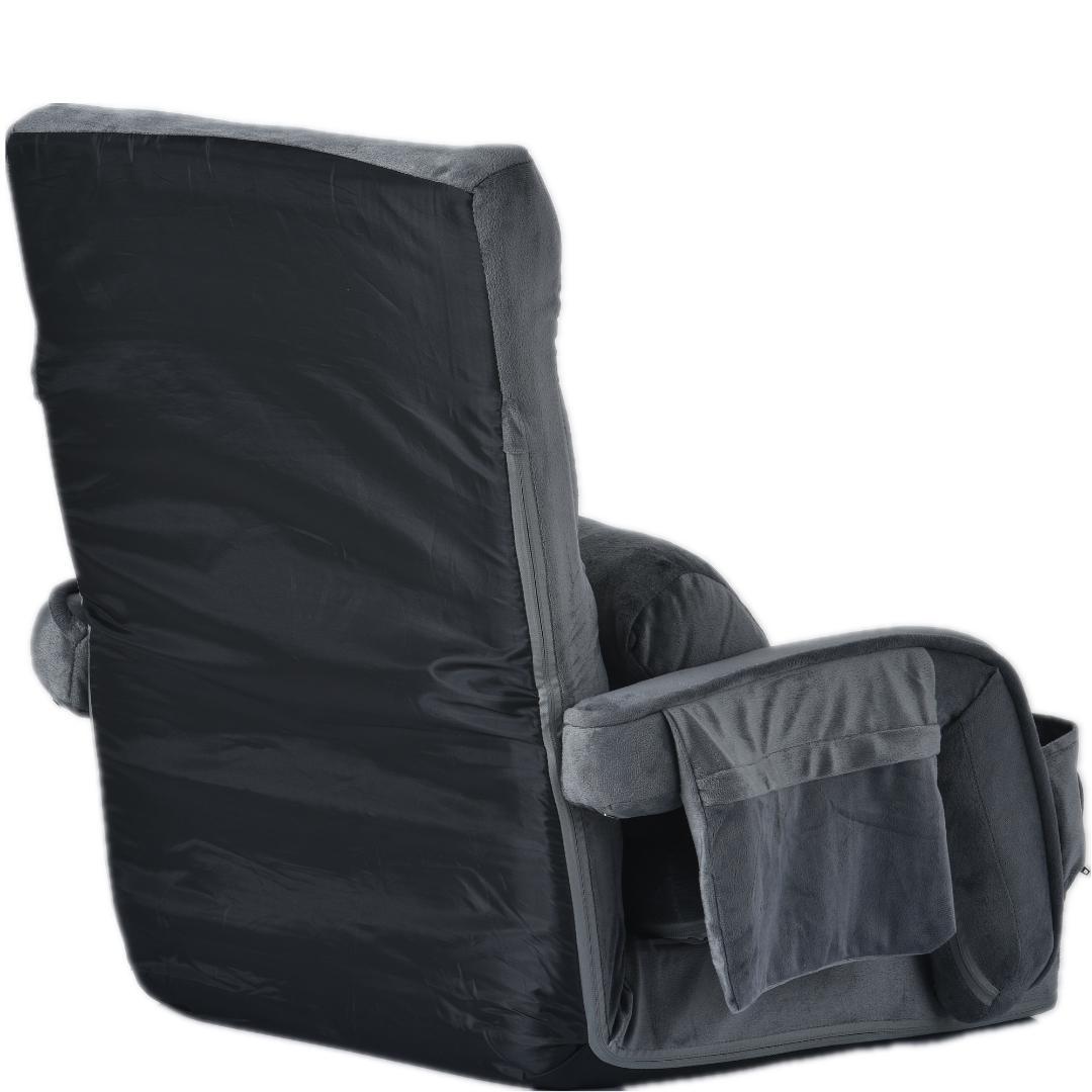 座椅子リクライニング14段ギアリクライニングチェアー ファブリック【ダークグレー