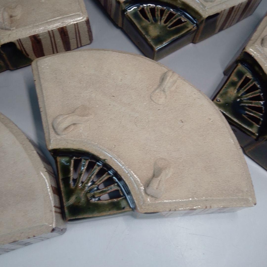 織部　向付　５客　鐵山