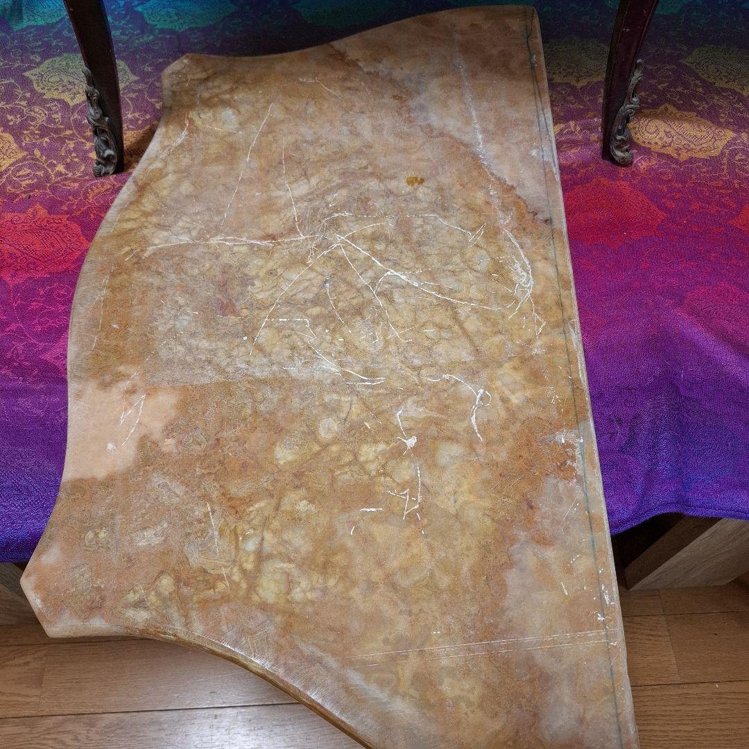 アンティーク※MarioColciagoサイドテーブル 手描き絵画付きイタリア製