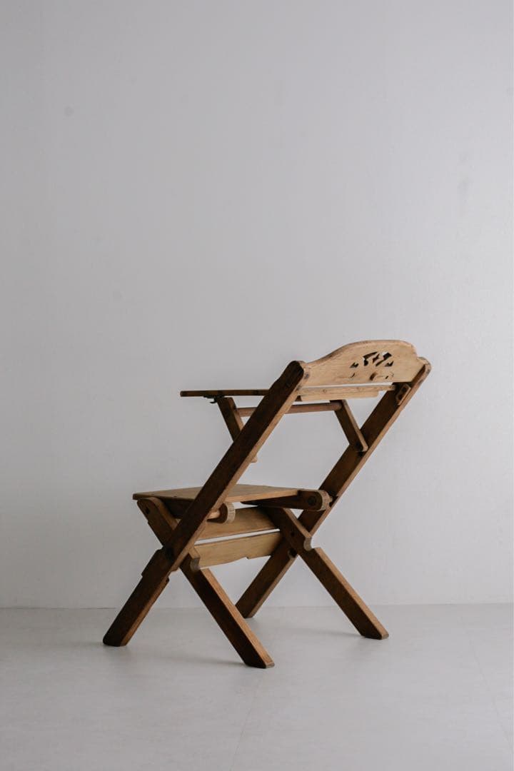 開閉式 飾り棚　展示台　透かし彫り　欅　無垢材　古家具　古道具　無垢インリア