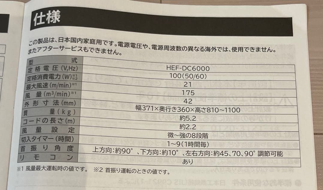 日立　DCモーター扇風機　リモコンあり　ホワイト　HEF-DC6000