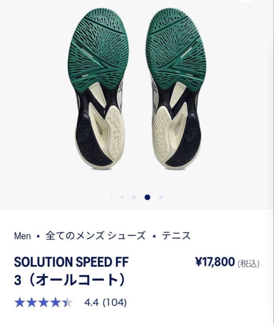 メンズテニスシューズ　アシックスSOLUTIONSPEED FF3 27.5cm