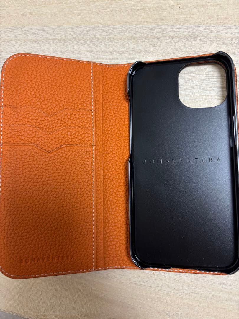 BONAVENTURA iPhone15ケース　ブラウンレザーフリップケース