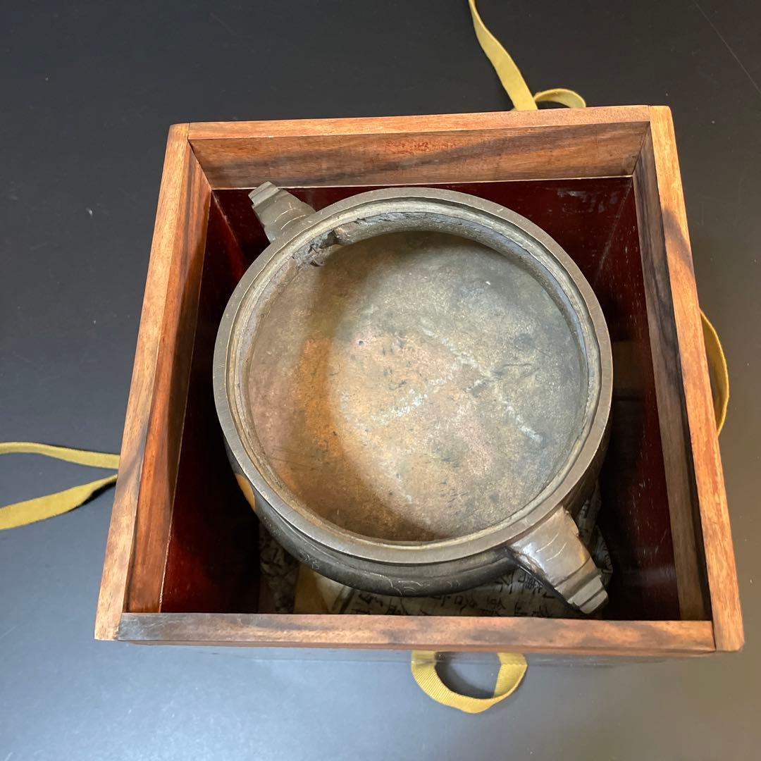 時代物　古銅　銀象嵌　香炉