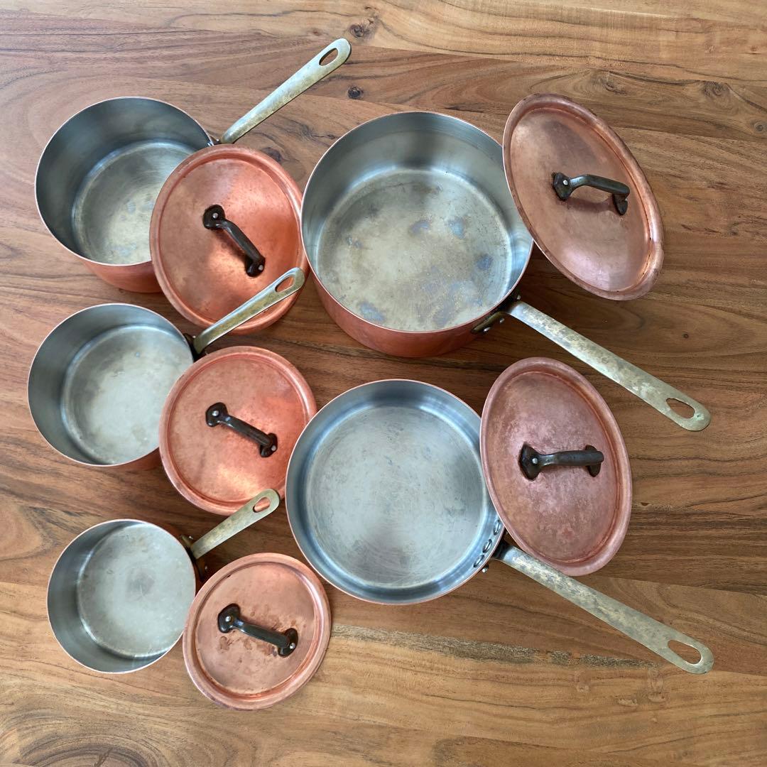 銅の片手鍋セット