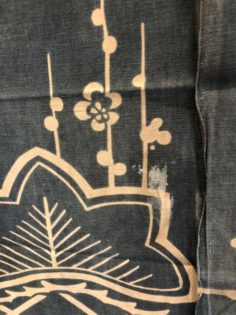 藍染 加賀のれん 時代物 木綿 古布ソ-233 三巾