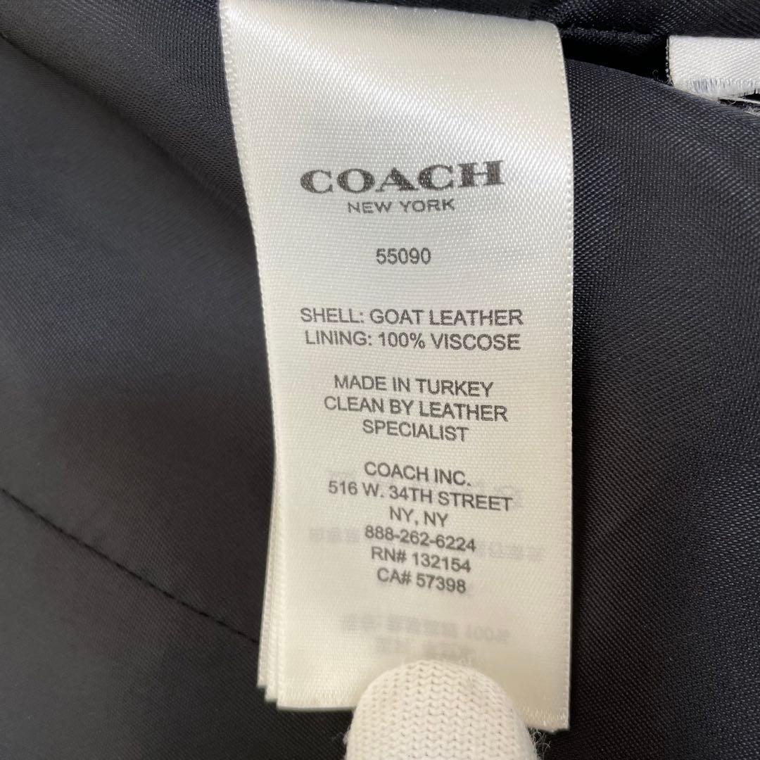 COACH ノーカラー レザージャケット 0(S相当) ブラック