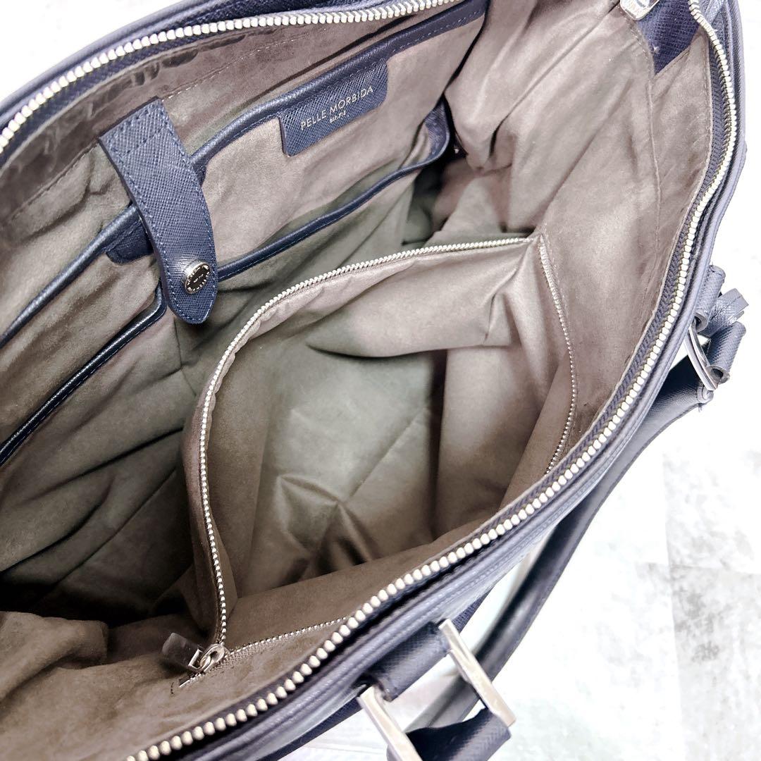 PELLE MORBIDA ペッレモルビダ キャピターノ トートバッグ A4 紺