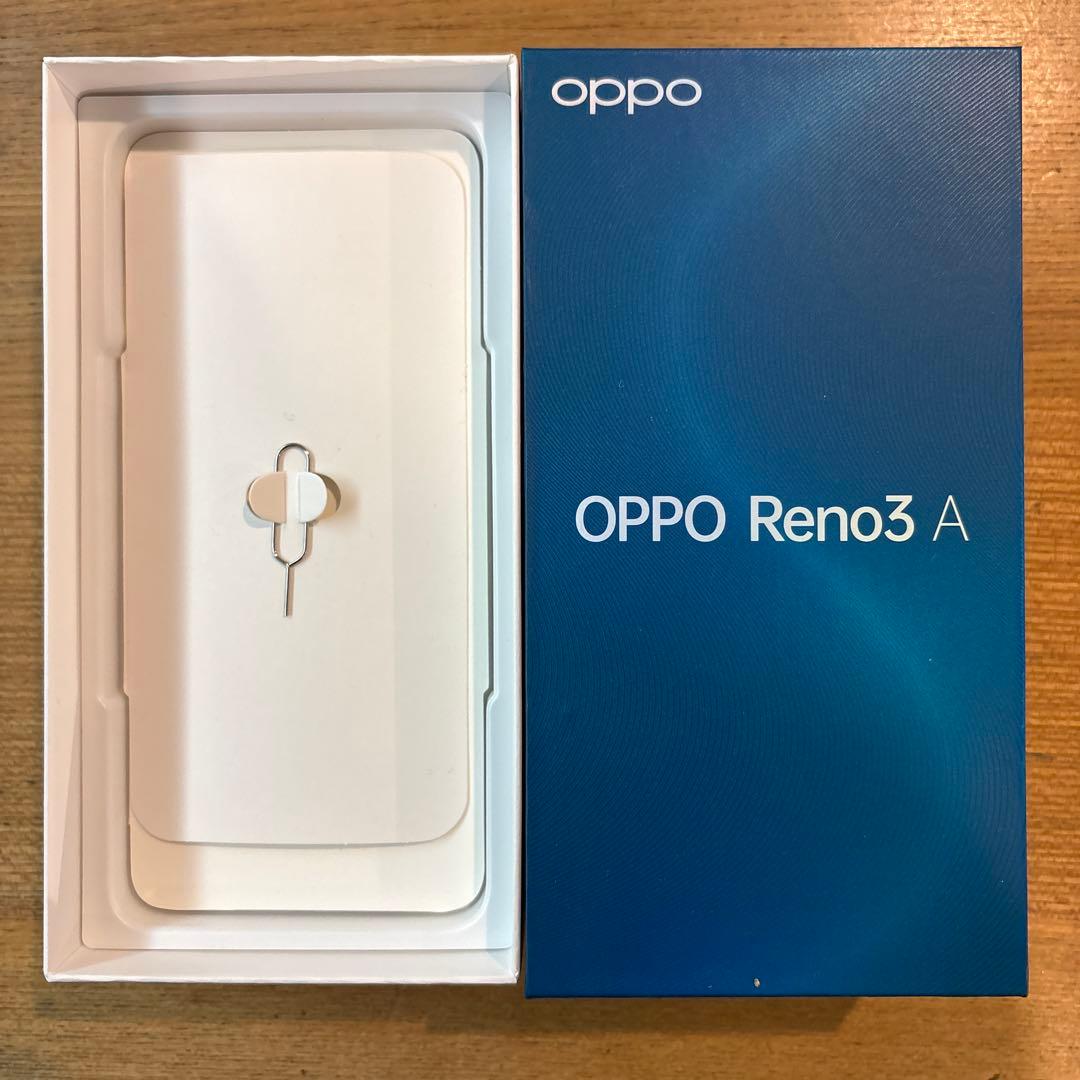 OPPO Reno3 A ブラック　箱付、保護ガラス1枚付　イヤホン、コードなし