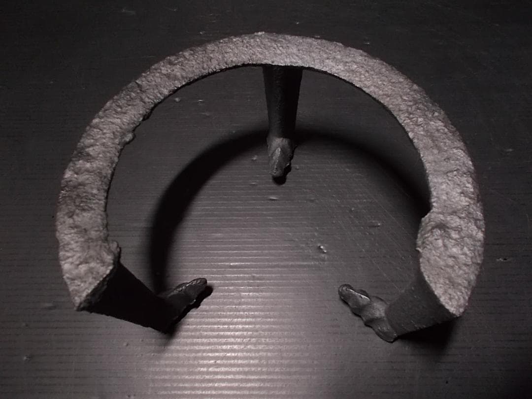 茶道具 風炉釜セット 茶釜 釜環 未使用五徳 良品織部風炉 織部敷板 底瓦 前瓦