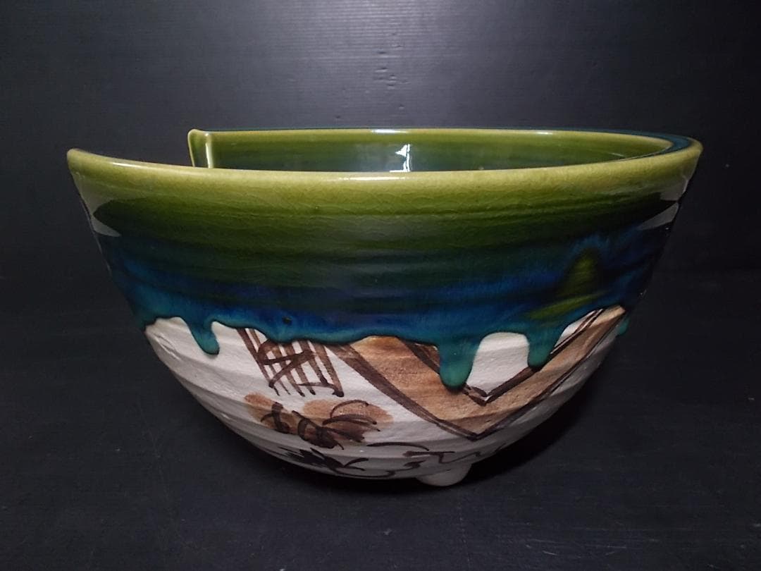 茶道具 風炉釜セット 茶釜 釜環 未使用五徳 良品織部風炉 織部敷板 底瓦 前瓦