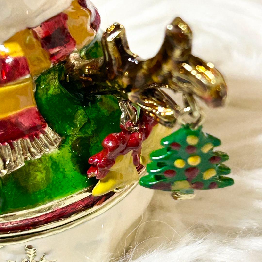 【美品】シリウス ピューター ジュエリーケース 真鍮 サンタ スノーマン お家