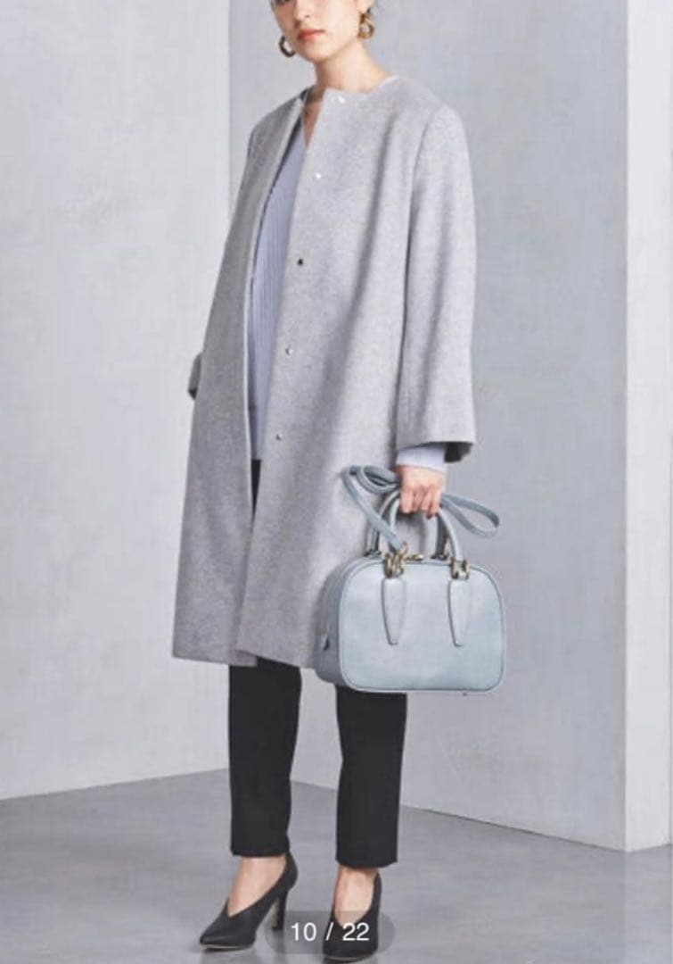 【値下げ】UNITED ARROWS ノーカラーベルスリーブコート　38サイズ