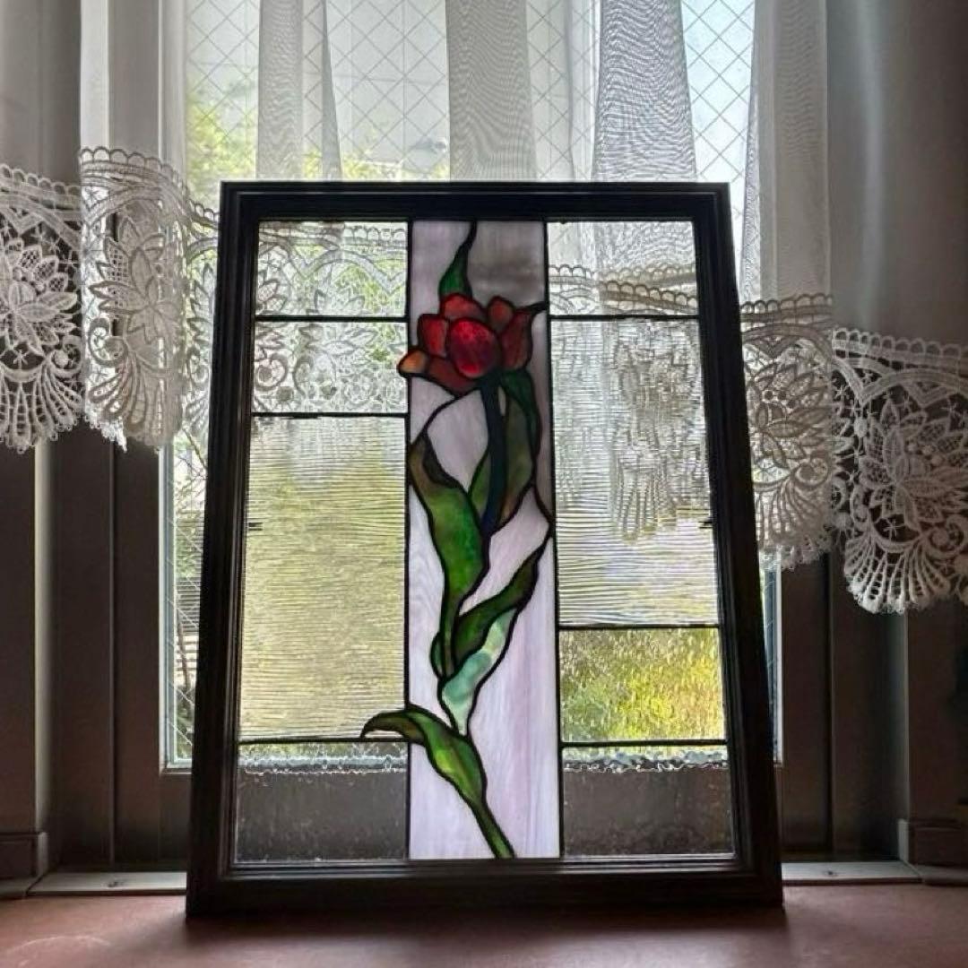 ステンドグラス♦︎赤いチューリップ