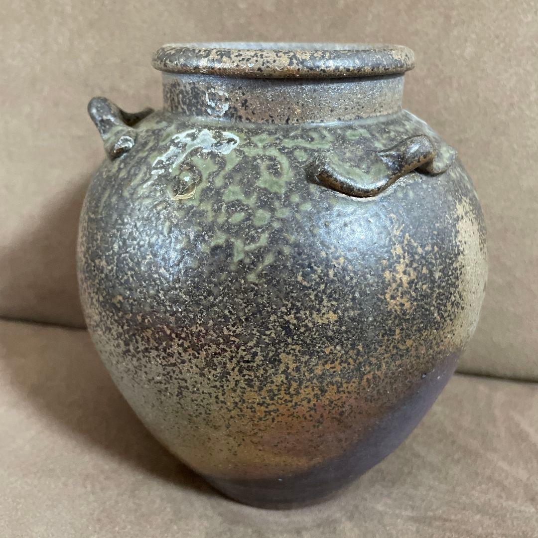 茶道具　口切り茶壺　丹波立杭焼