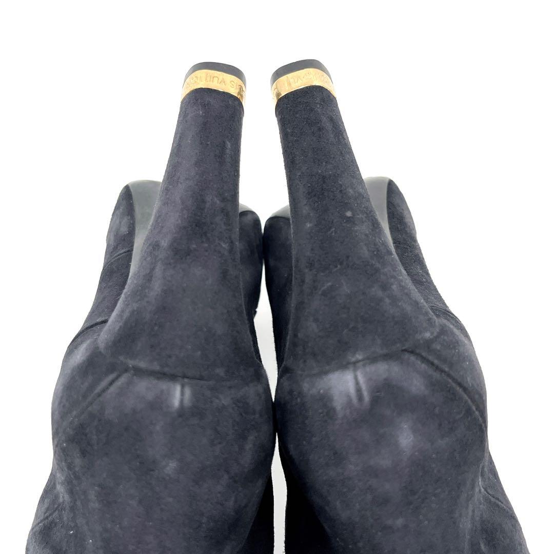 ルイヴィトン　ロングブーツ　フェアリーライン　ブラック　スウェード　38 1/2