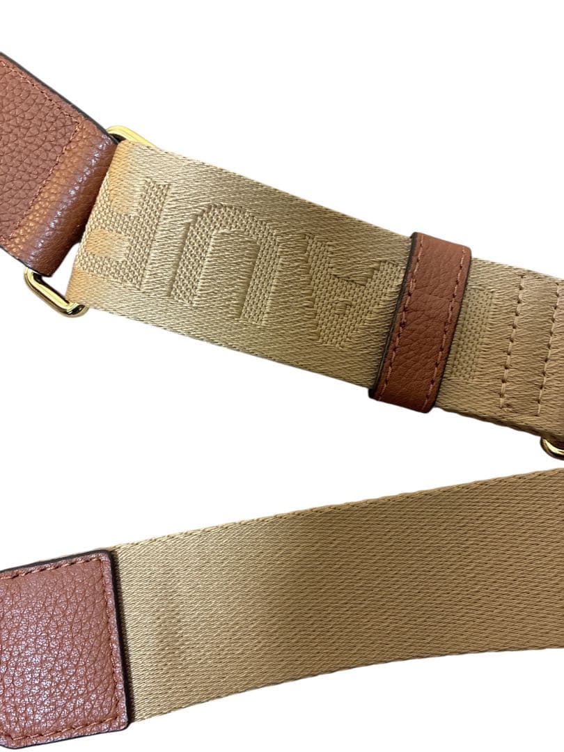 美品LAUREN RALPH LAUREN ショルダーバッグ ロゴストラップ本革