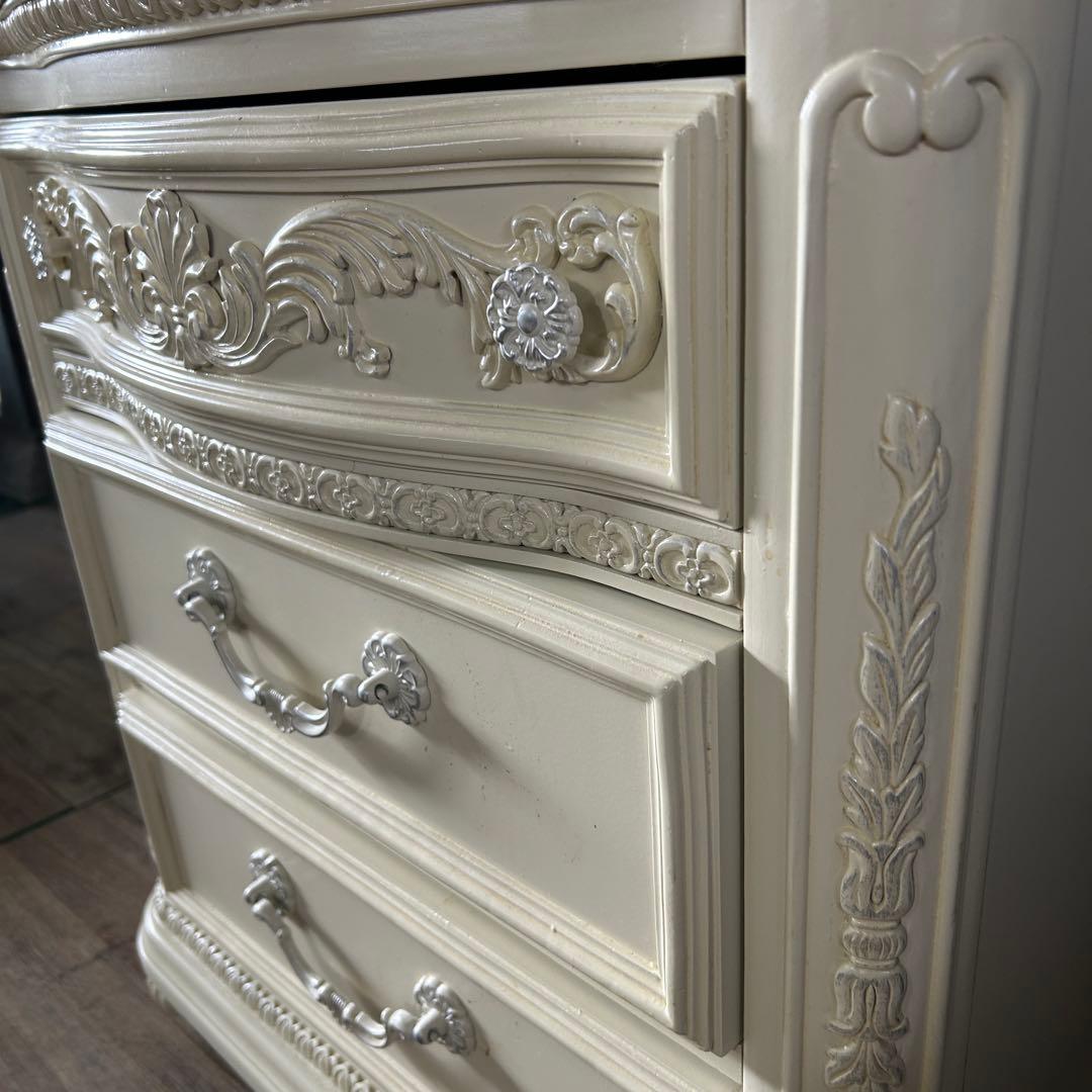 ꧁クラシック家具꧂3段チェスト フレンチ ロココ 姫系 たんす タンス 箪笥