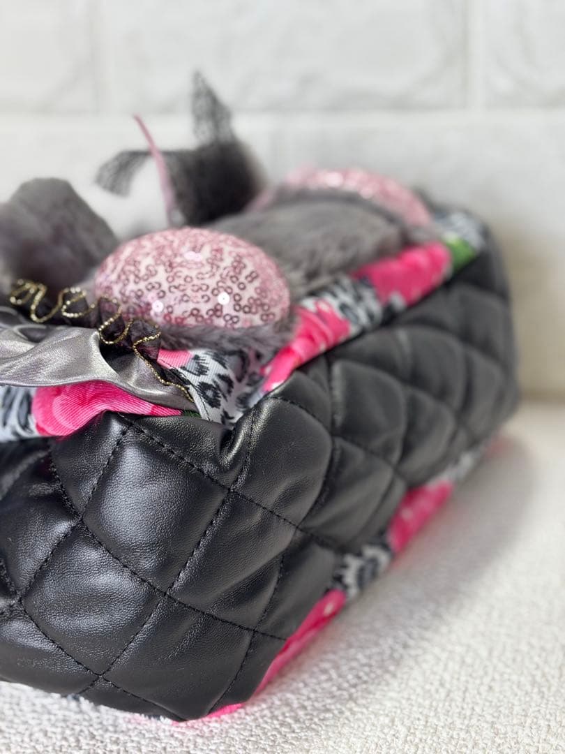 あ*い様 コヤンイサムチョン　ハンドメイド　フリルトートバッグ　ヒョウ柄　ルミち