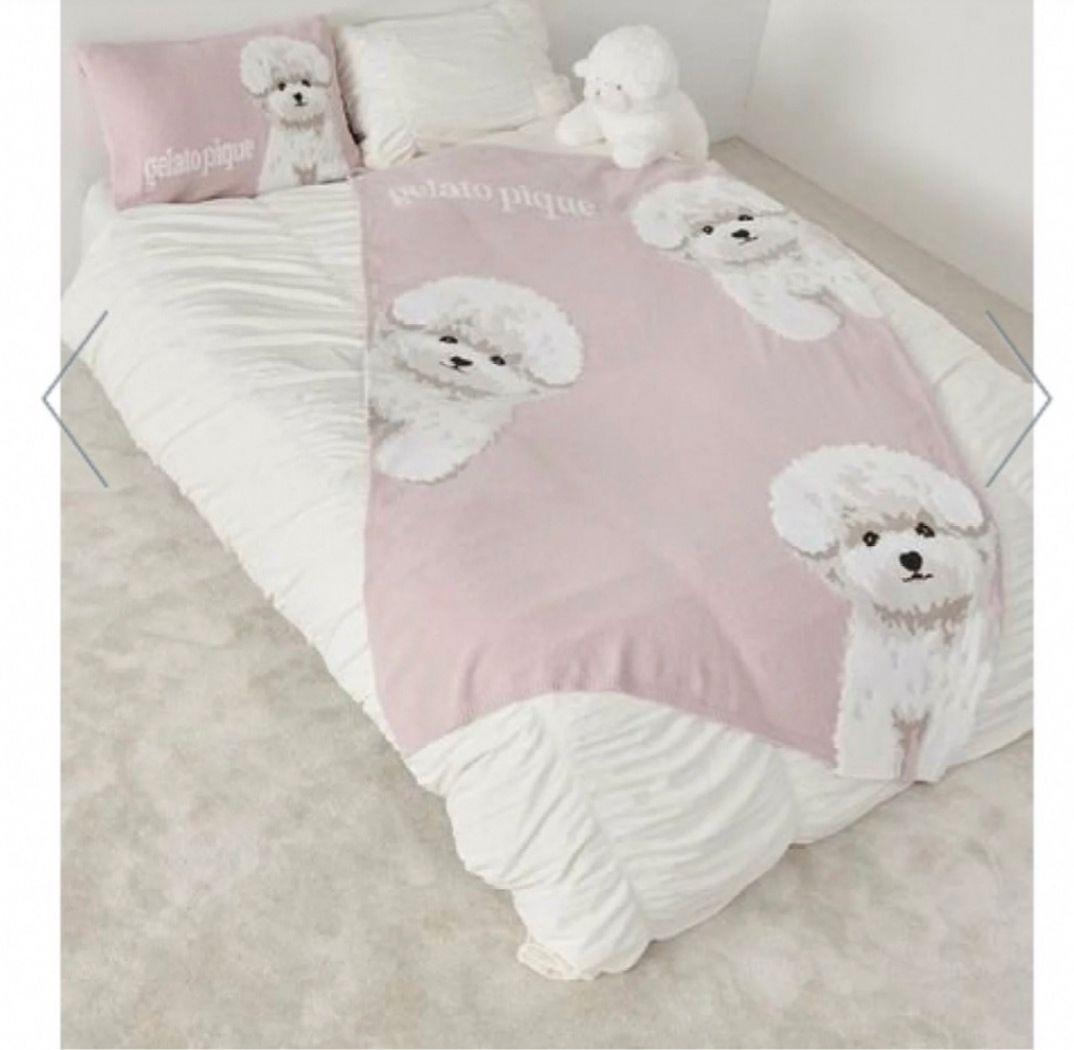 新品　gelato pique パウダーDOG3柄ジャガードマルチカバー