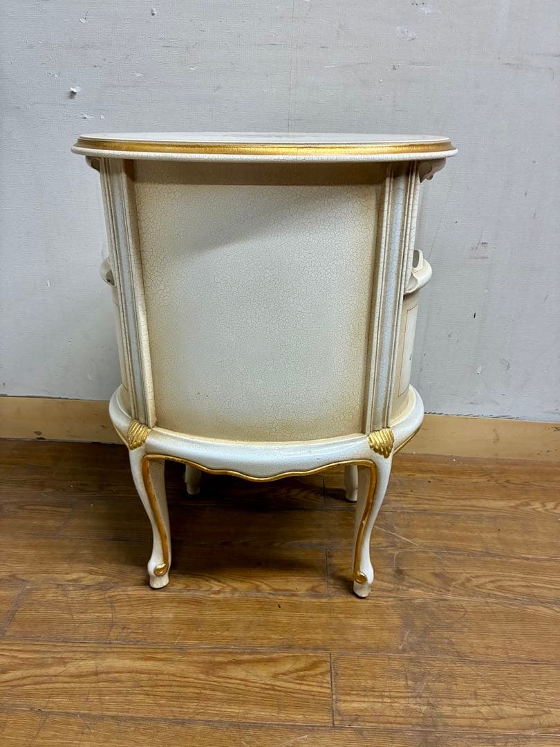 管386☆イタリア製☆ロココ調☆姫系☆ヒビ加工☆サイドテーブル☆コンソール