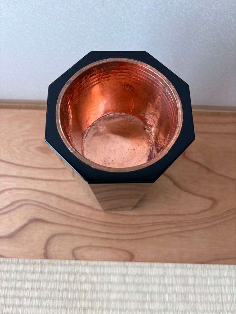 62【おまとめ買い可】華道　八角塗寸胴　華道具　寸どう　生け花　花器　花入れ