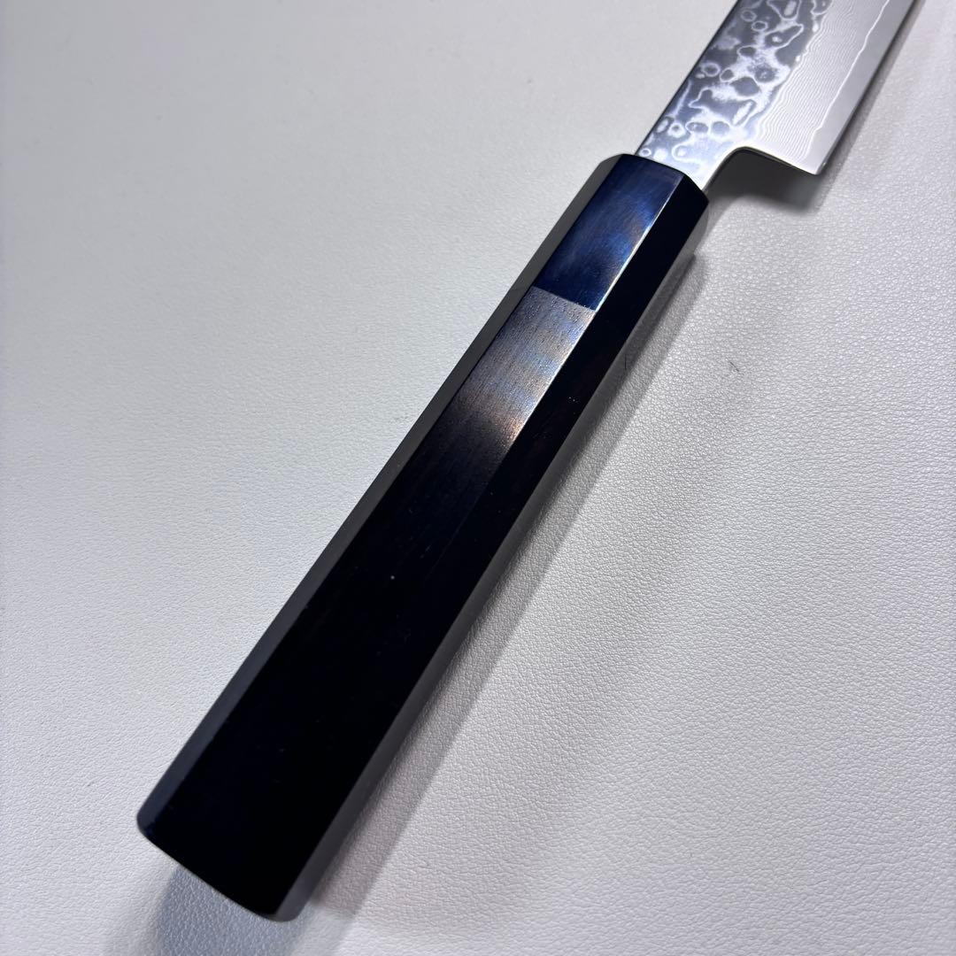 240mm 柳刃包丁　ダマスカス黒檀 本水牛八角柄　刺身包丁 和包丁︓